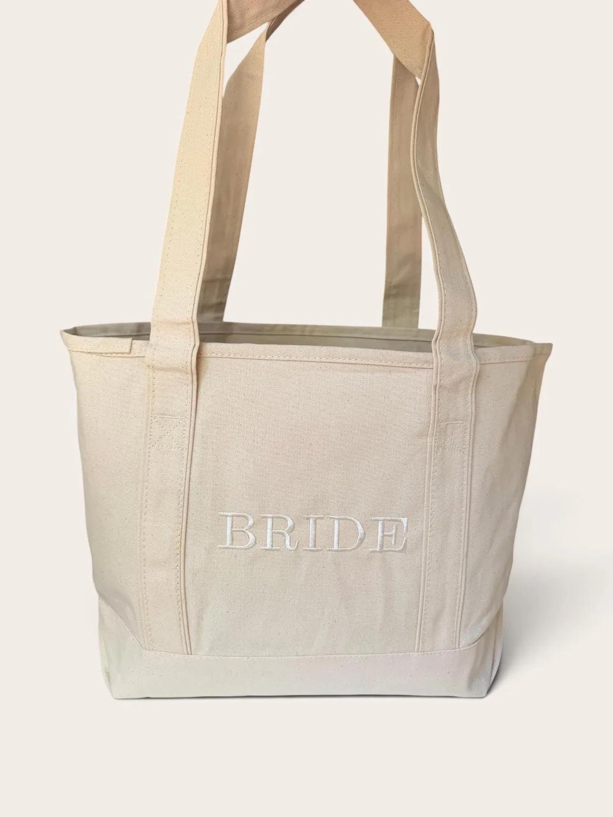 The Bride tote, handles up